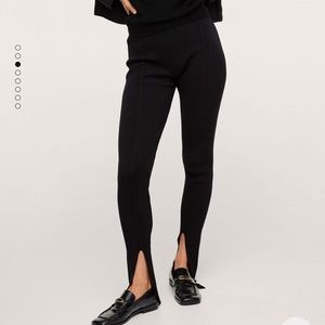 Mango Black Leggings Open Ankle
